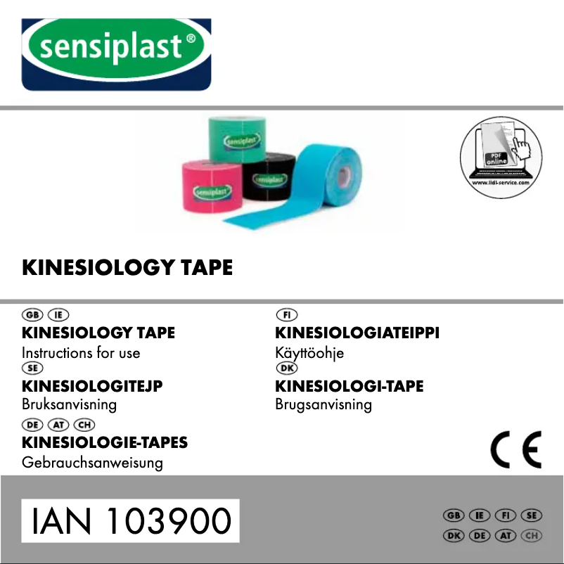 Page 1 de la notice Manuel utilisateur Sensiplast IAN 103900