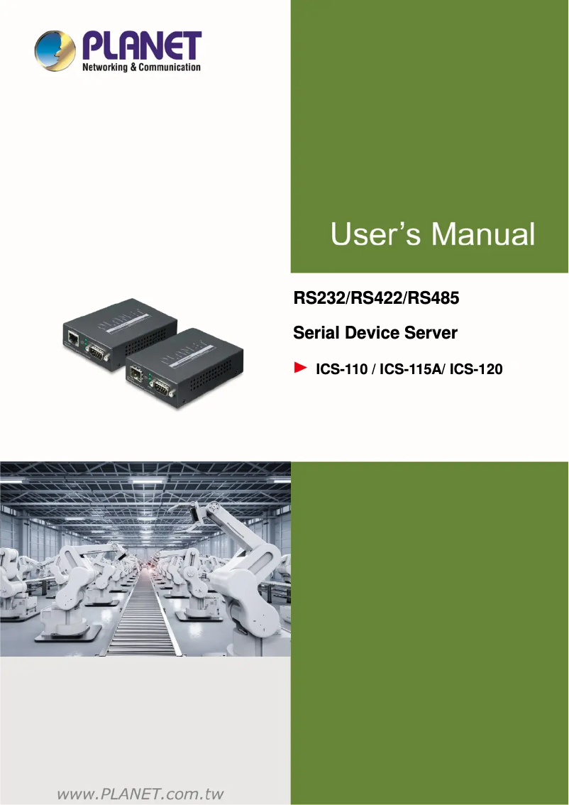 Page n°1 - Manuel utilisateur Planet ICS-120