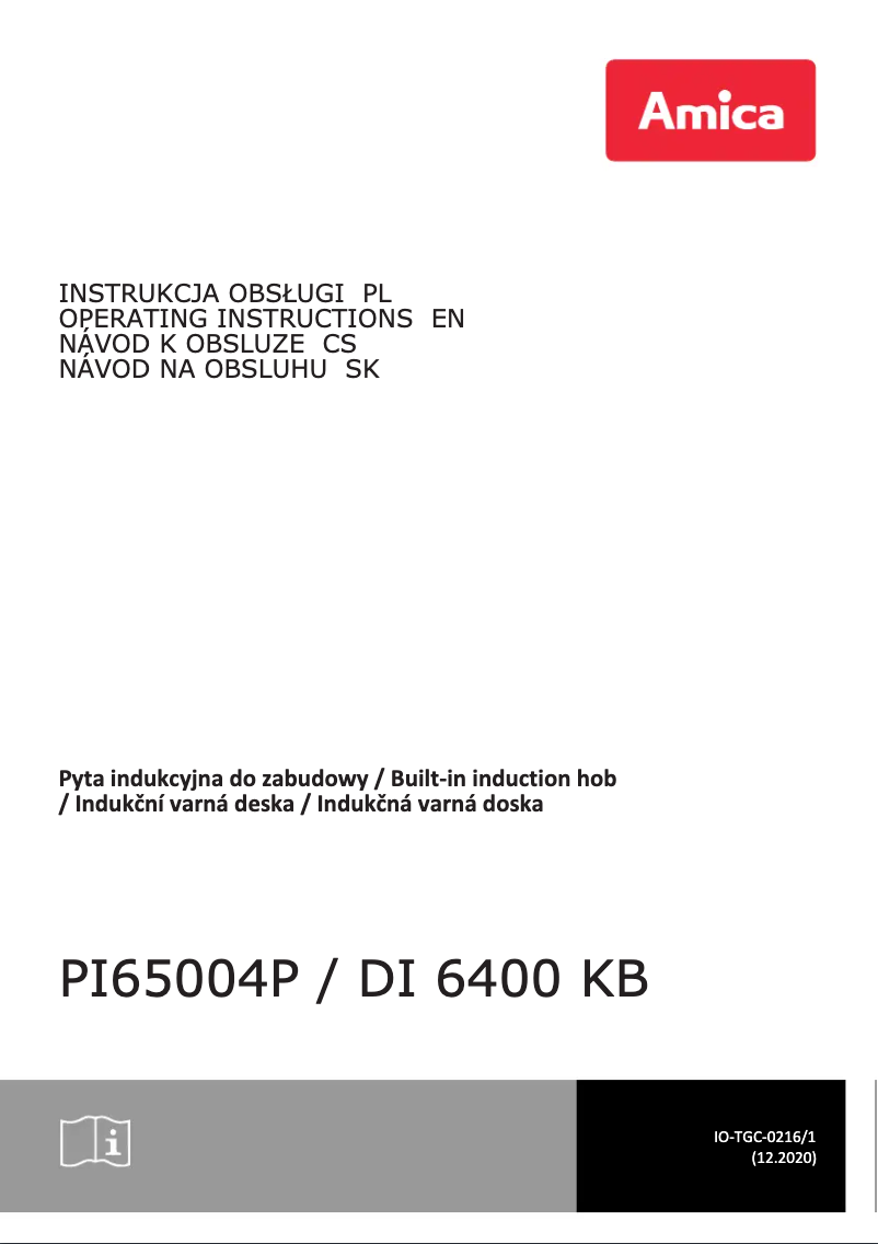 Page n°1 - Manuel utilisateur Amica PI65004P