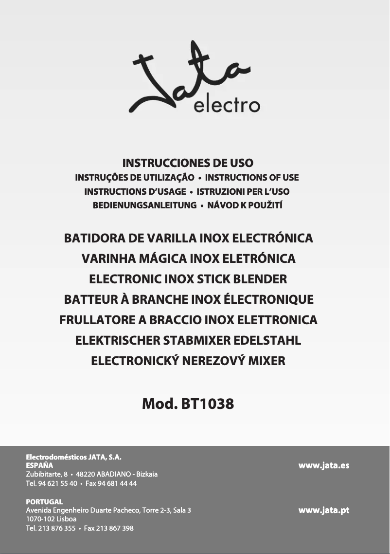 Image de la première page du manuel de l'appareil BT1038