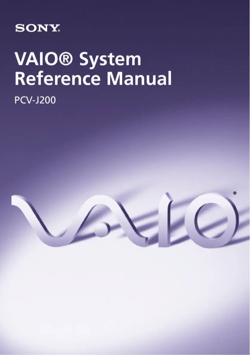 Image de la première page du manuel de l'appareil Vaio PCV-J200