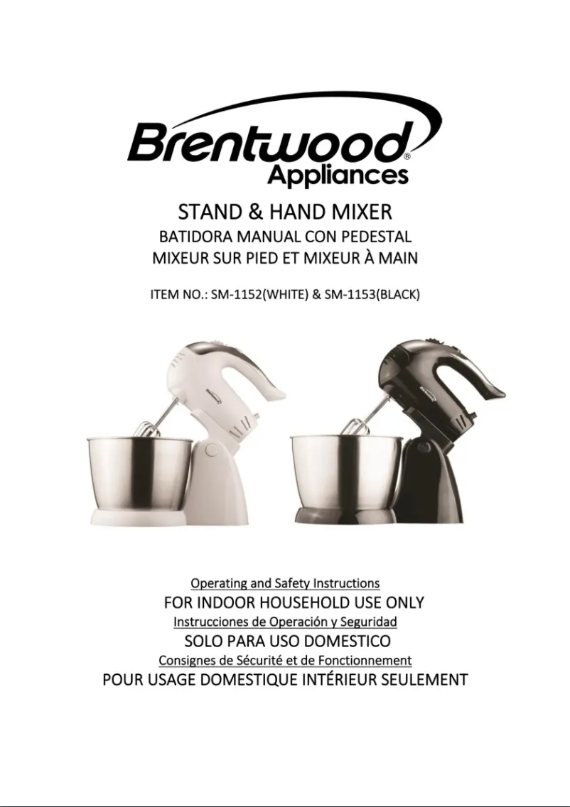 Page n°1 - Manuel utilisateur Brentwood SM-1152