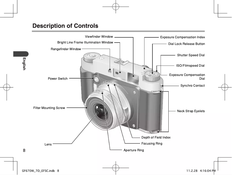 Page 1 de la notice Manuel utilisateur Voigtländer Bessa III W