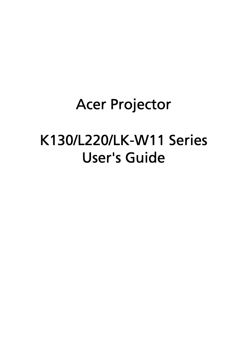 Page 1 de la notice Manuel utilisateur Acer Travel K130