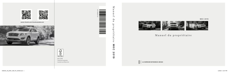 Página 1 del manual Manual de usuario Lincoln MKC (2019)
