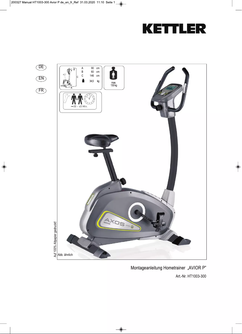 Image de la première page du manuel de l'appareil Avior P