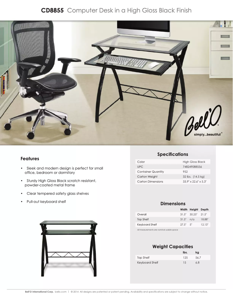 Página 1 del manual Folleto Bell'O CD8855