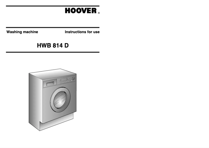 Page 1 de la notice Manuel utilisateur Hoover HWB 814D/L-80S