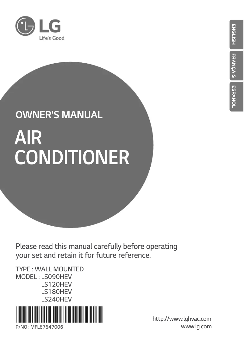 Image de la première page du manuel de l'appareil LSN120HEV