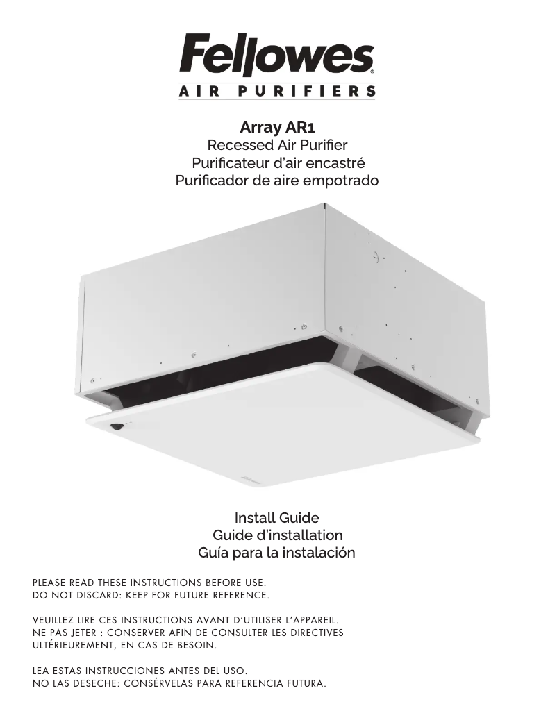 Page 1 de la notice Manuel utilisateur Fellowes Array AR1