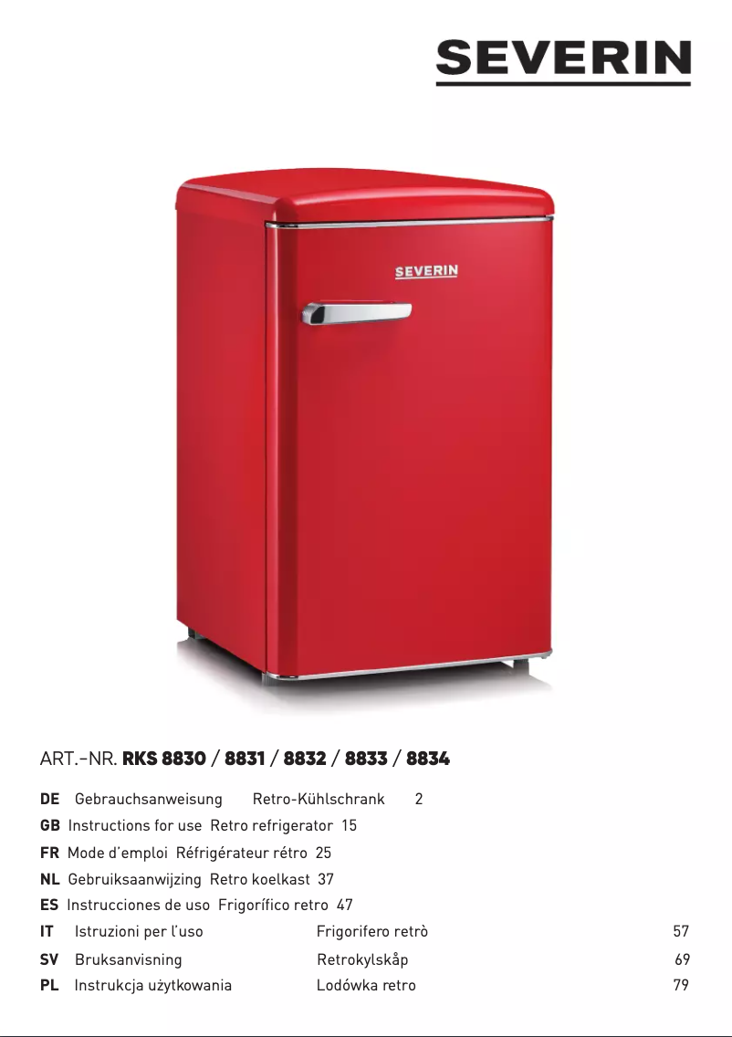 Page n°1 - Manuel utilisateur Severin RKS 8833 Retro