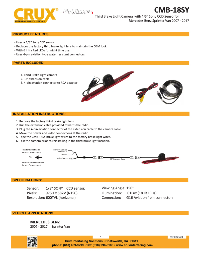 Page n°1 - Manuel utilisateur CRUX CMB-18SY