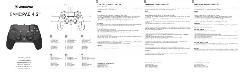 Page n°1 - Manuel utilisateur Snakebyte Game Pad 4 S
