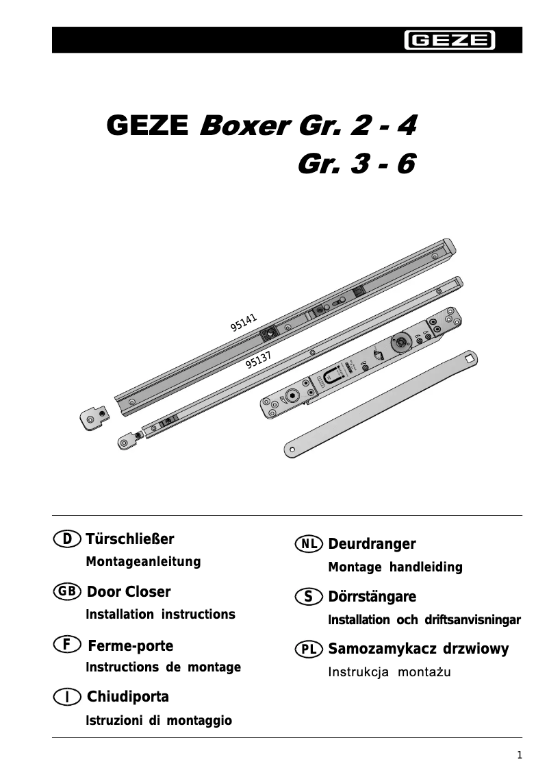 Página 1 del manual Manual de usuario Geze Boxer 3-6