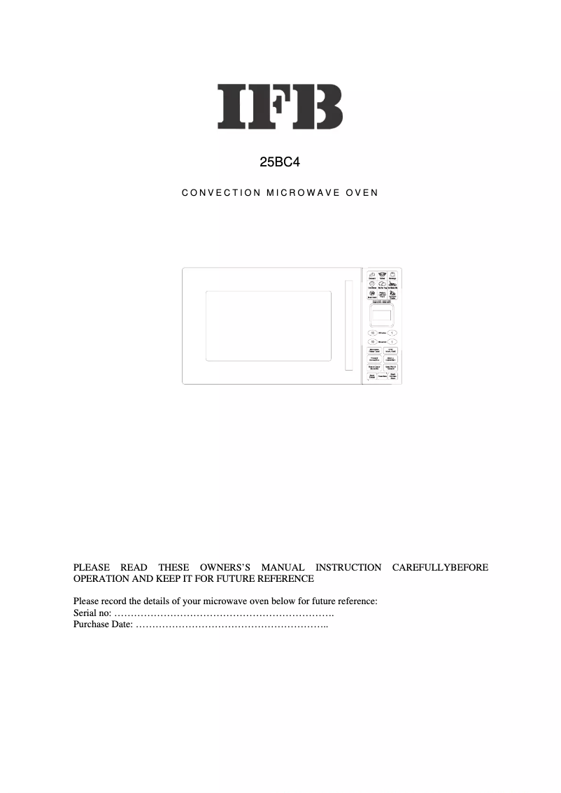 Page 1 de la notice Manuel utilisateur IFB 25BC4