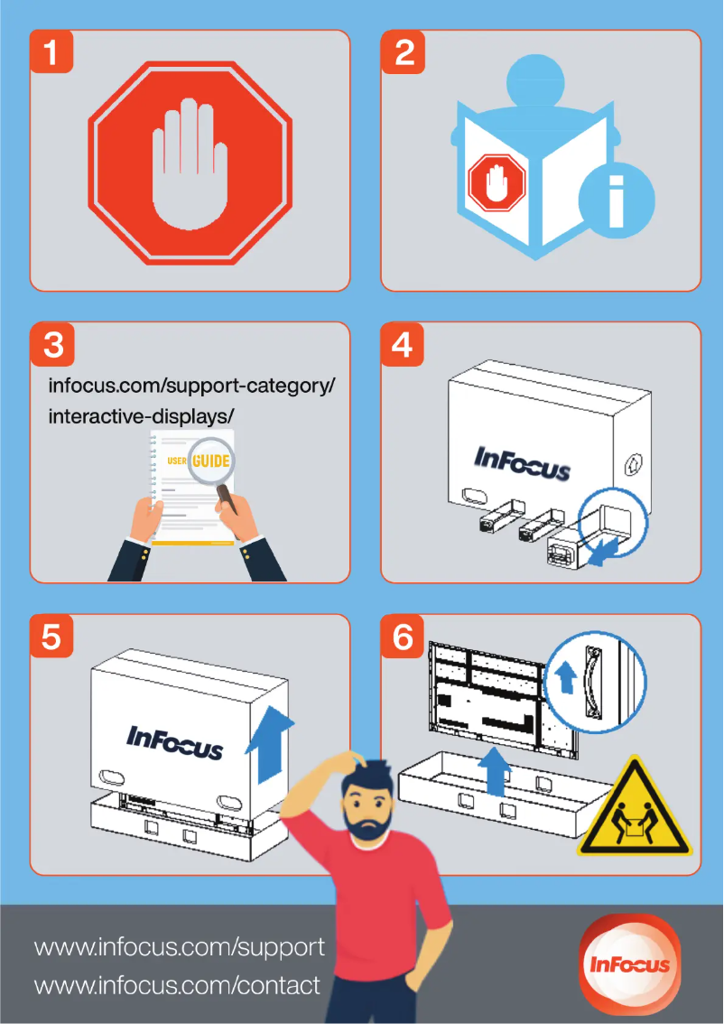 Page 1 de la notice Guide d'installation InFocus JTouch 10 INF8610