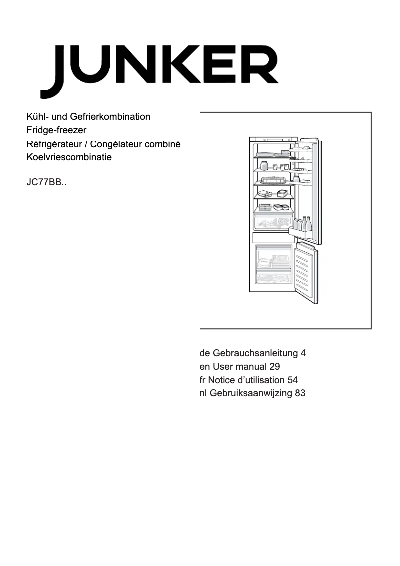 Page n°1 - Manuel utilisateur Junker JC77BBSF0