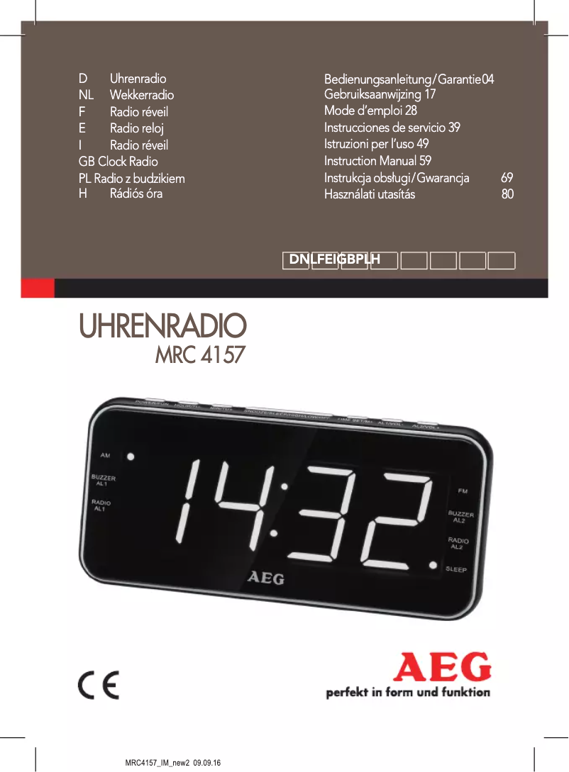Page 1 de la notice Manuel utilisateur AEG MRC 4157