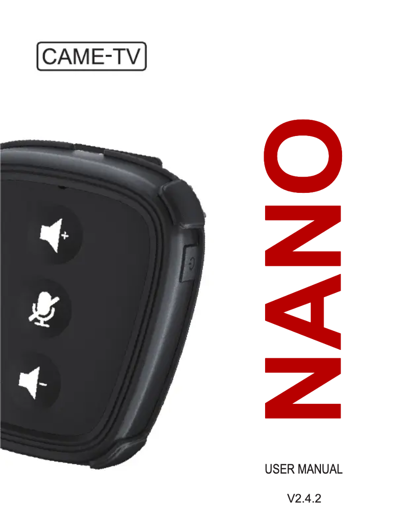 Image de la première page du manuel de l'appareil NANO