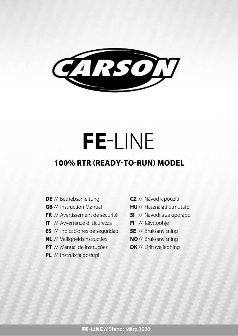 Page n°1 - Manuel utilisateur Carson Cage Devil FE
