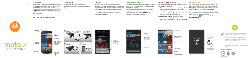 Page 1 de la notice Guide de démarrage rapide Motorola Moto X
