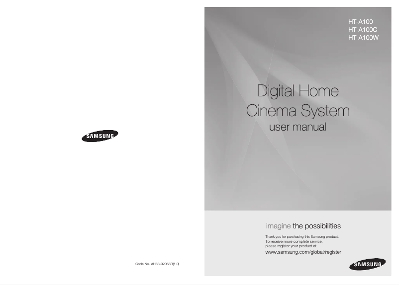 Page n°1 - Manuel utilisateur Samsung HT-A100CT