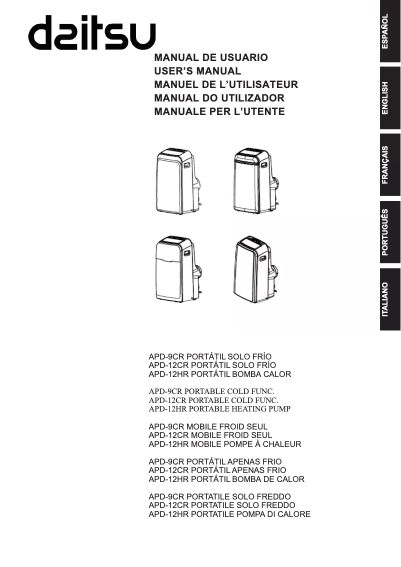 Page 1 de la notice Manuel utilisateur Daitsu APD12-HR