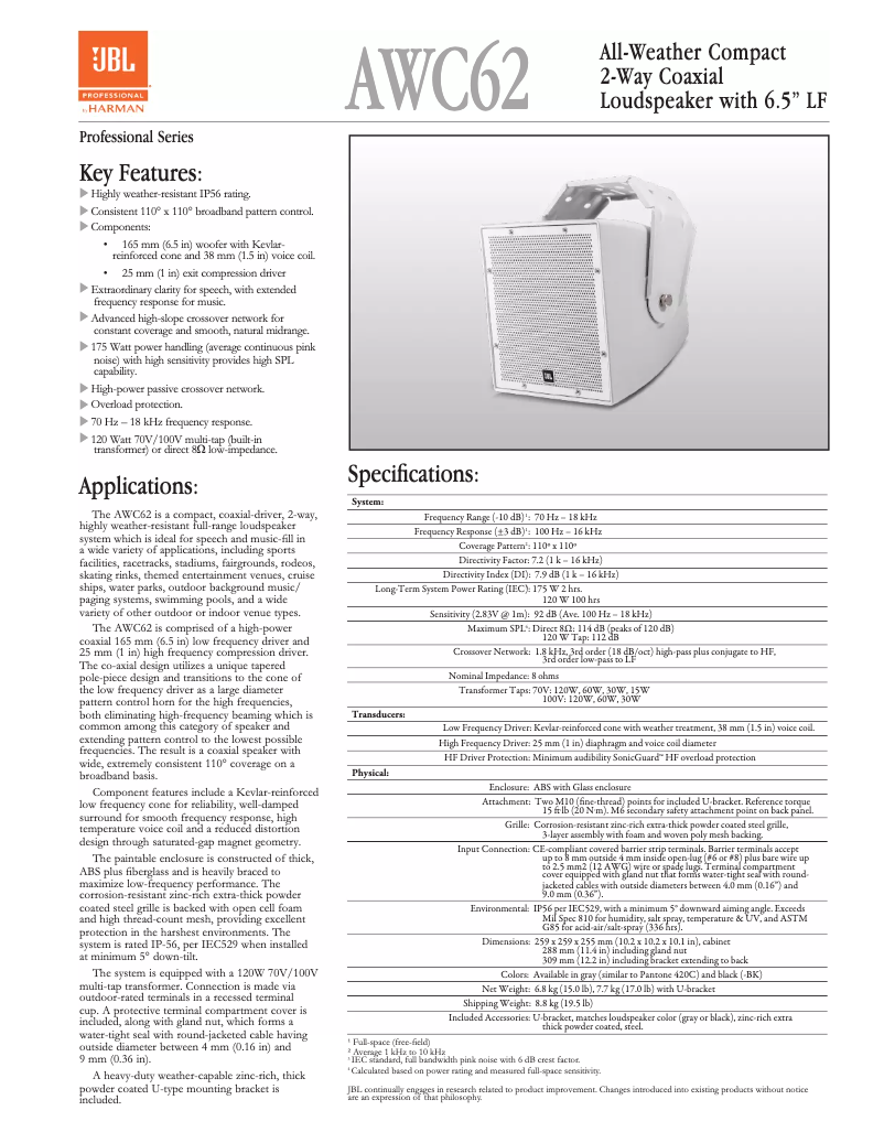 Image de la première page du manuel de l'appareil AWC62