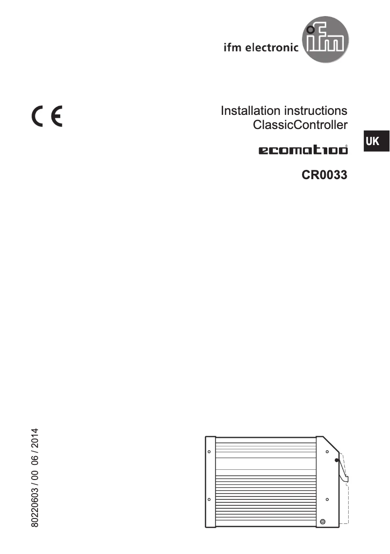 Page 1 de la notice Manuel utilisateur IFM CR0033