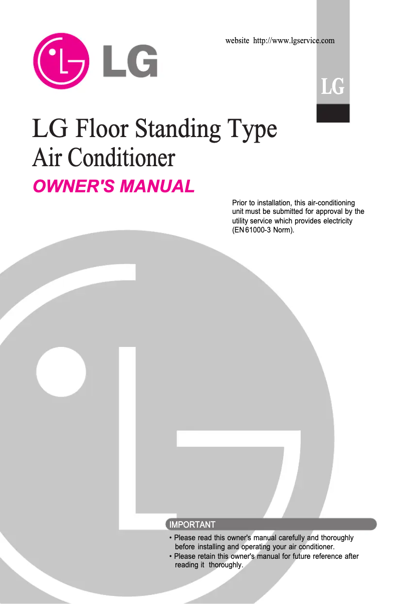 Page n°1 - Manuel utilisateur LG TPNC362TLA0