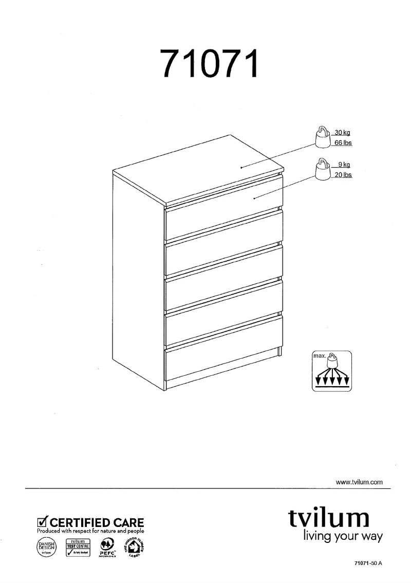 Page n°1 - Manuel utilisateur JYSK Brondby (76.8x50x111)