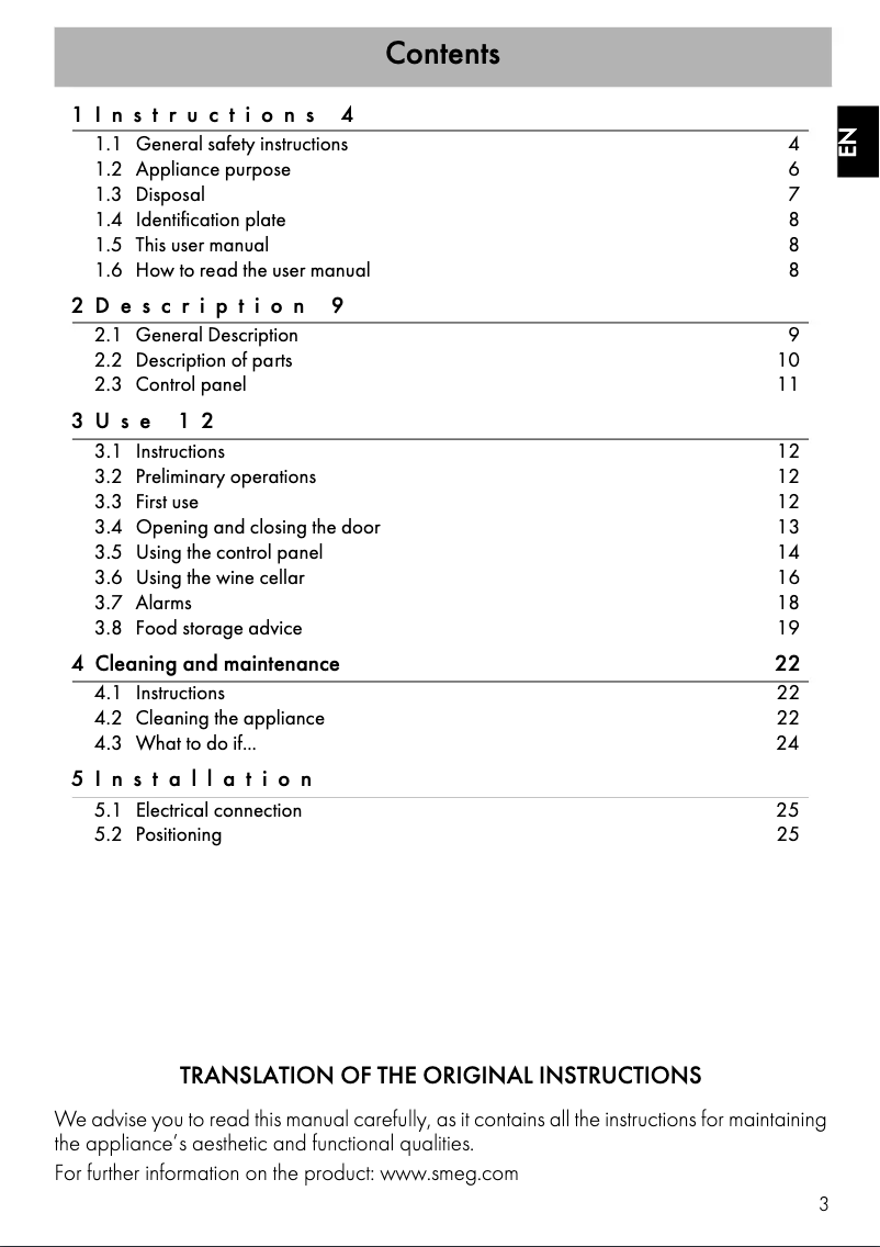 Image de la première page du manuel de l'appareil Linea CVIA118