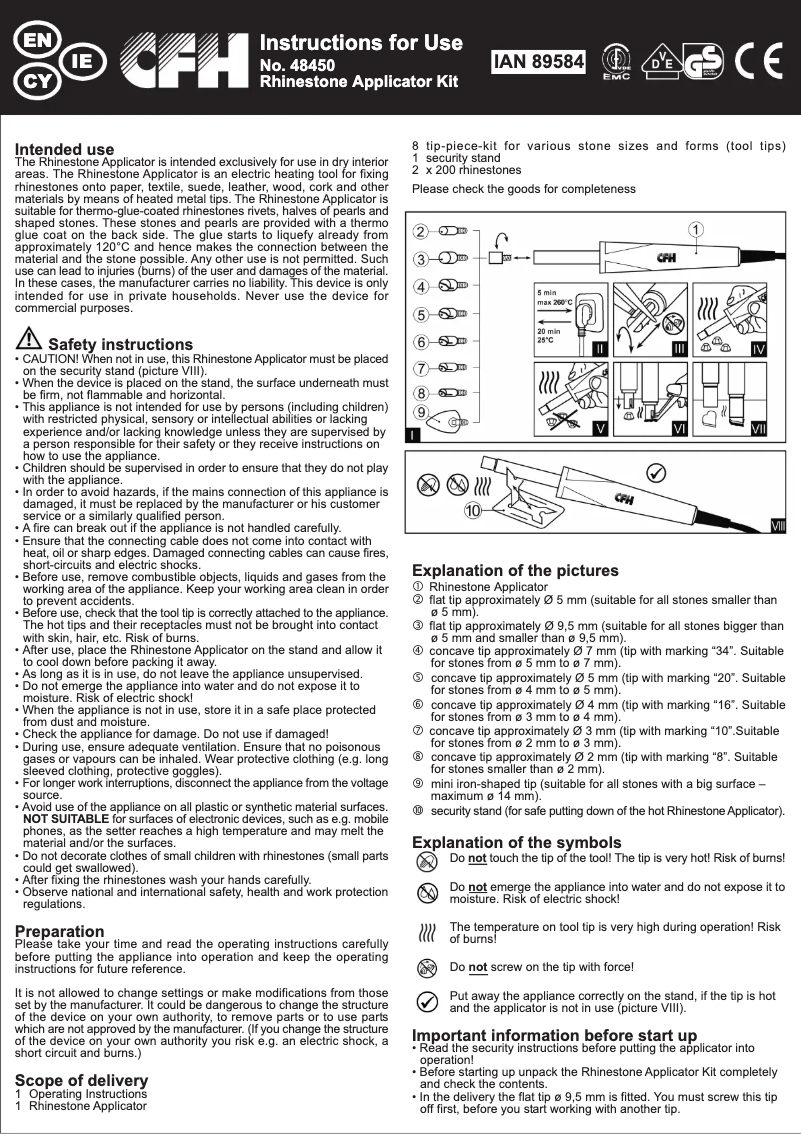 Page n°1 - Manuel utilisateur Crelando IAN 89584