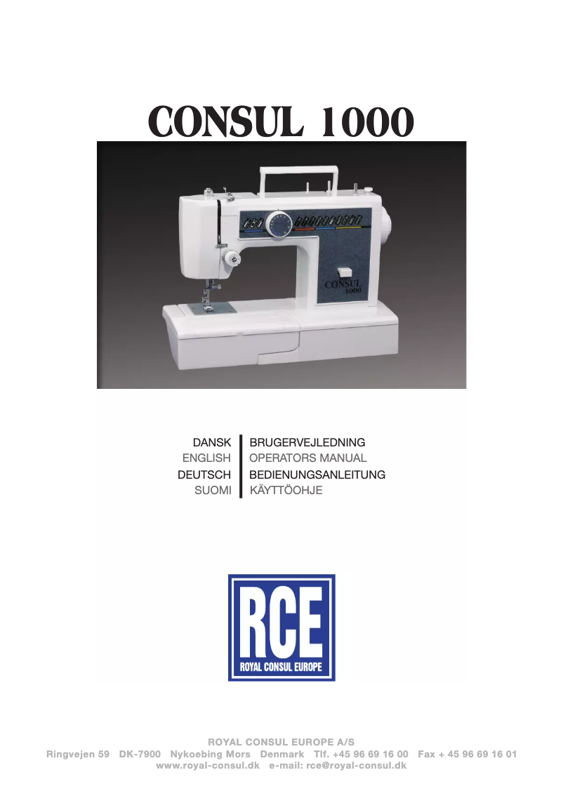 Page n°1 - Manuel utilisateur RCE Consul 1000