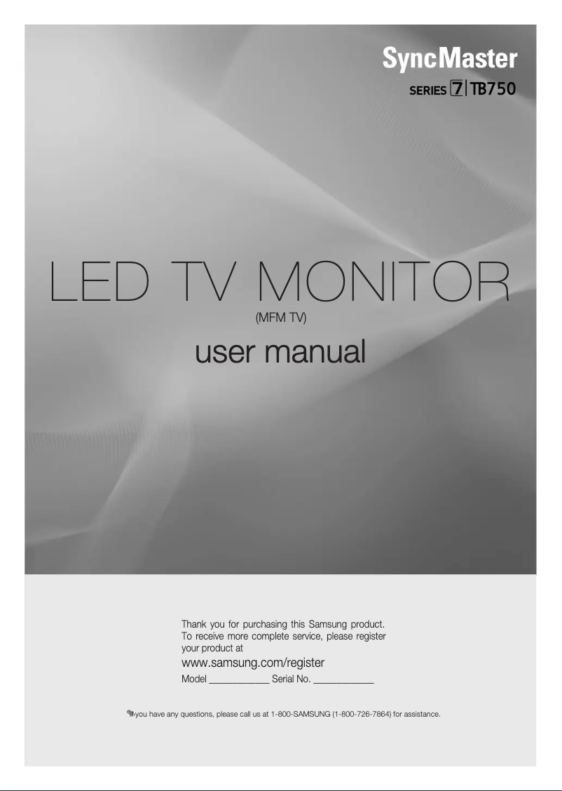 Page 1 de la notice Manuel utilisateur Samsung T27B750