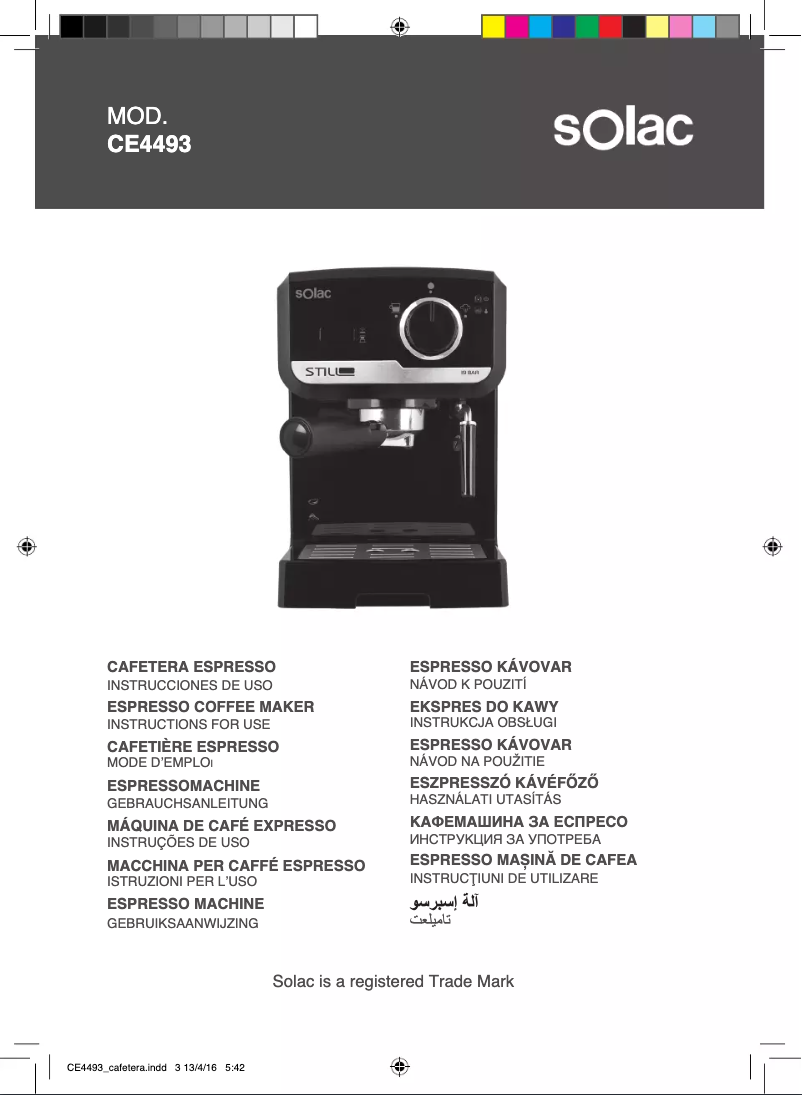 Page n°1 - Manuel utilisateur Solac CE4493