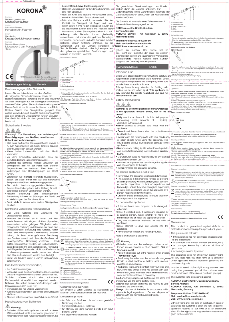 Página 1 del manual Manual de usuario Korona 18010