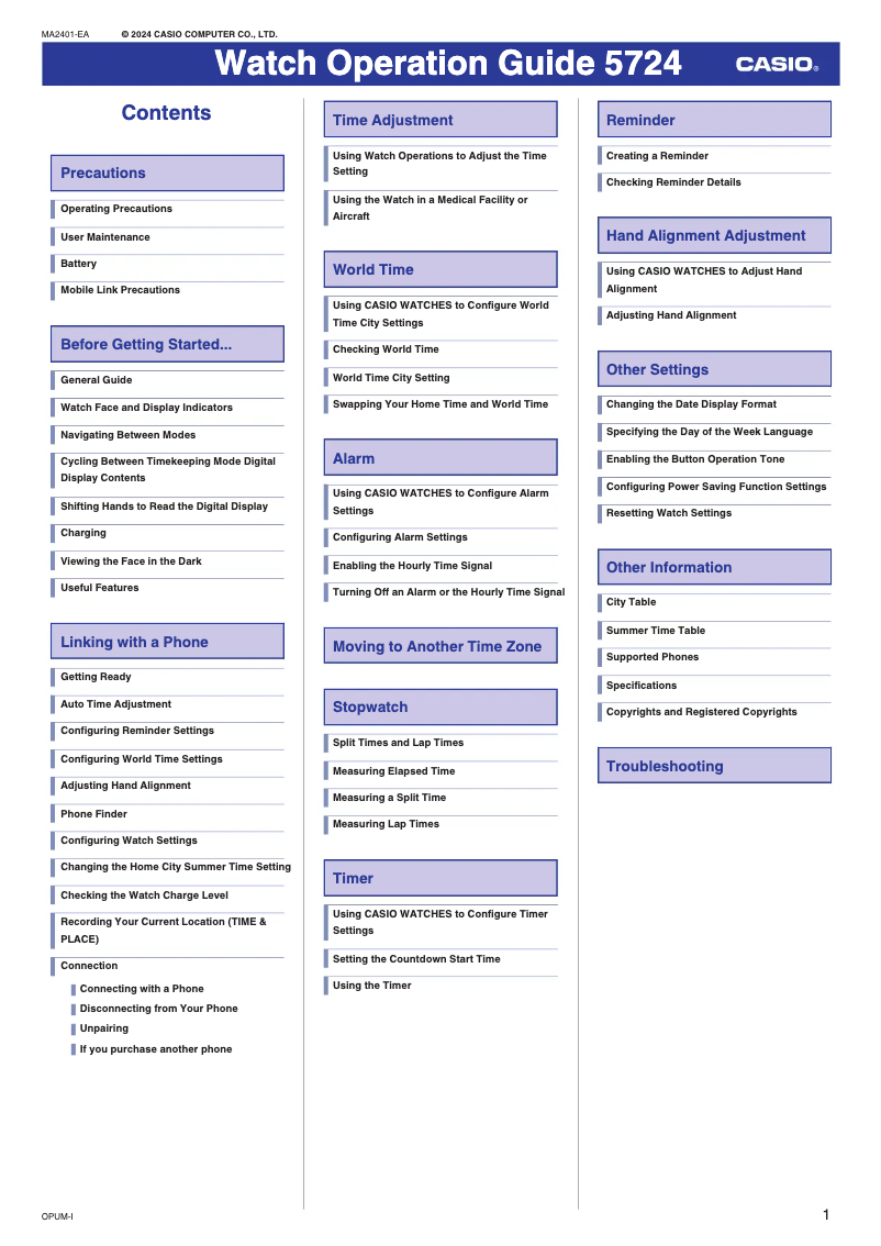 Page n°1 - Manuel utilisateur Casio G-Shock GST-B600