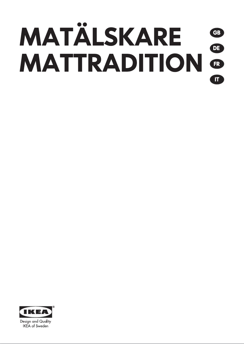 Page 1 de la notice Manuel utilisateur Ikea MATTRADITION 104.118.74