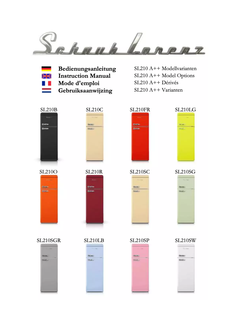 Image de la première page du manuel de l'appareil SL210FR
