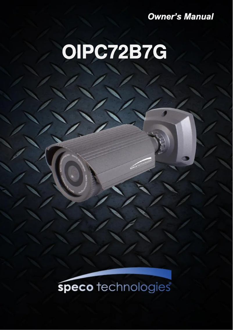 Page 1 de la notice Manuel utilisateur Speco Technologies OIPC72B7G