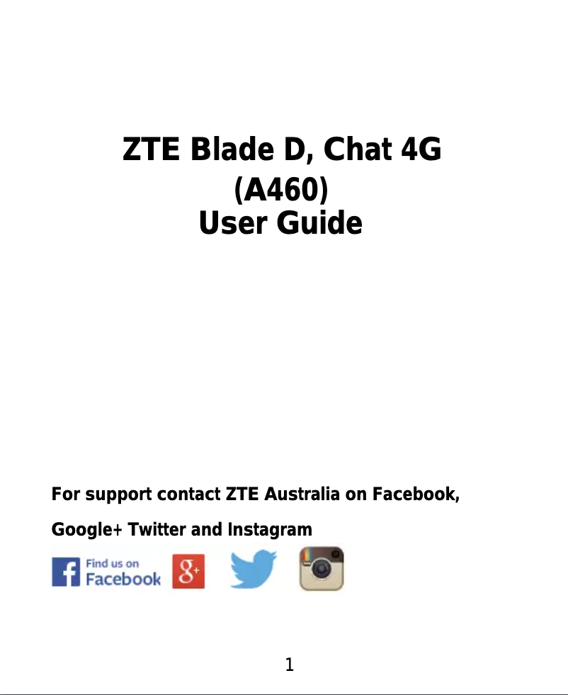 Page 1 de la notice Manuel utilisateur ZTE Chat 4G