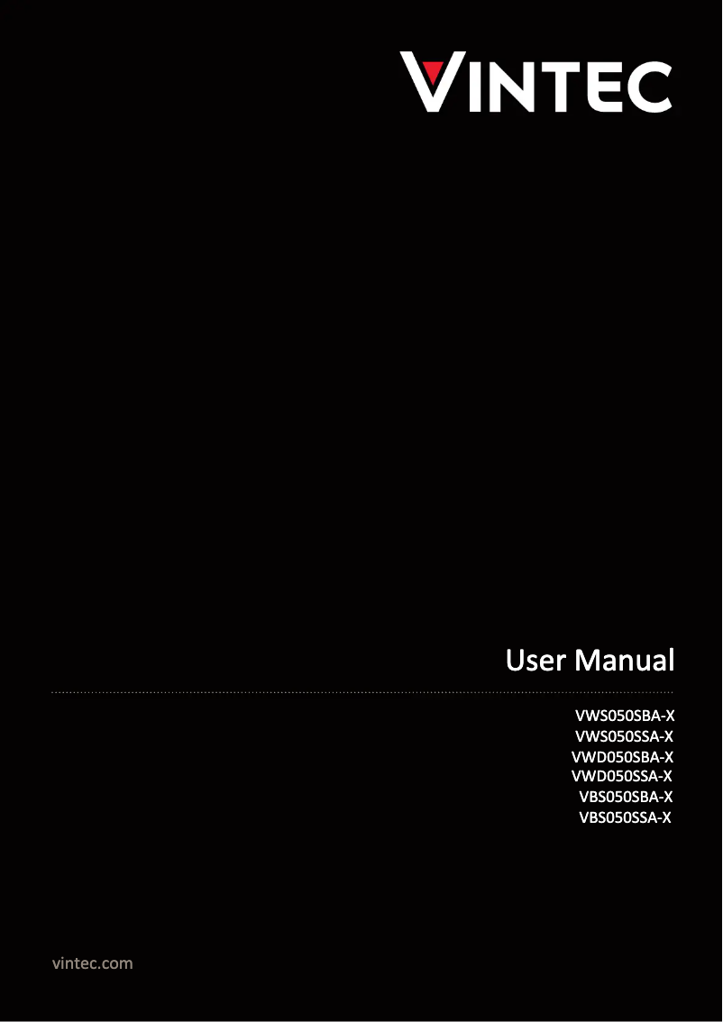 Page n°1 - Manuel utilisateur Vintec VWD050SBB