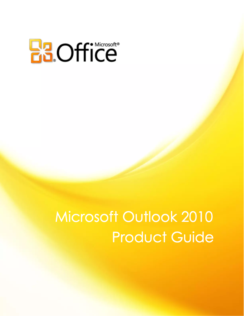 Image de la première page du manuel de l'appareil Outlook 2010