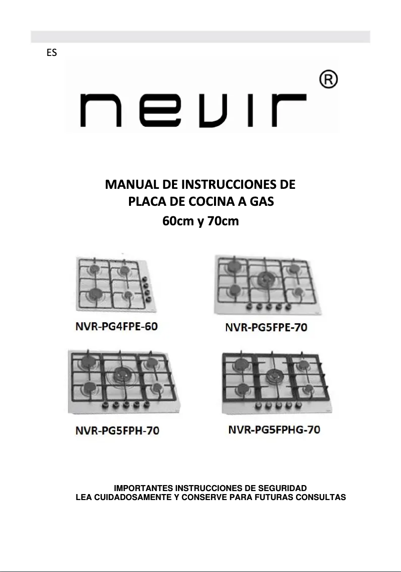 Page n°1 - Manuel utilisateur Nevir NVR-PG4FPE-60