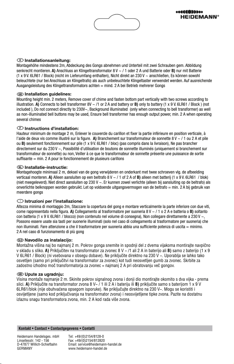 Page n°1 - Manuel utilisateur Heidemann Melodica