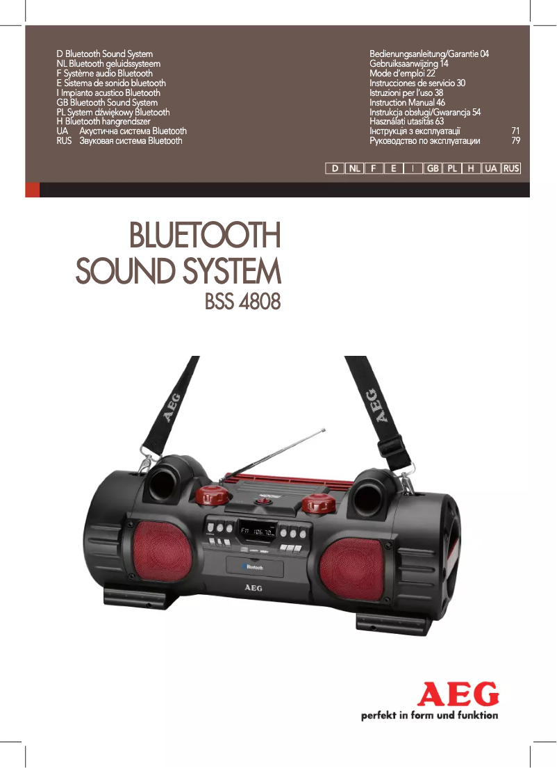 Image de la première page du manuel de l'appareil BSS 4808