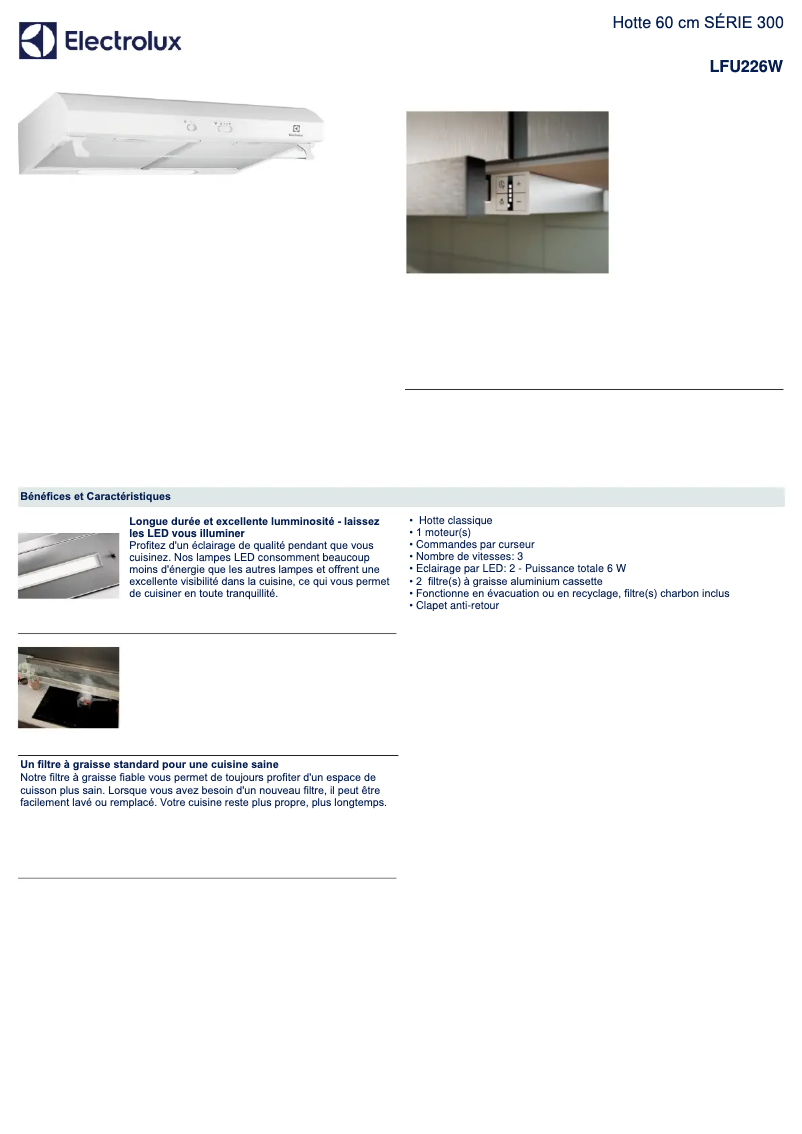 Image de la première page du manuel de l'appareil LFU226W