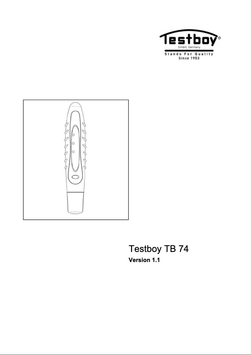 Page n°1 - Manuel utilisateur Testboy TB 74