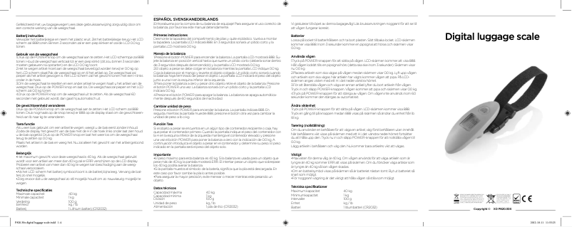 Page n°1 - Manuel utilisateur Xindao P820.303